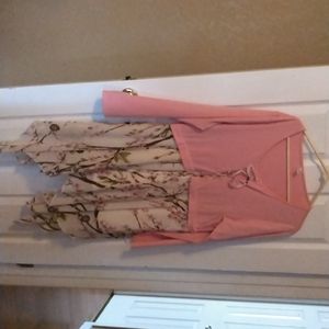 Pink Long sleeve lace up handkerchief shirt